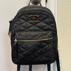 KATE SPADE backpack. Black with light gold details